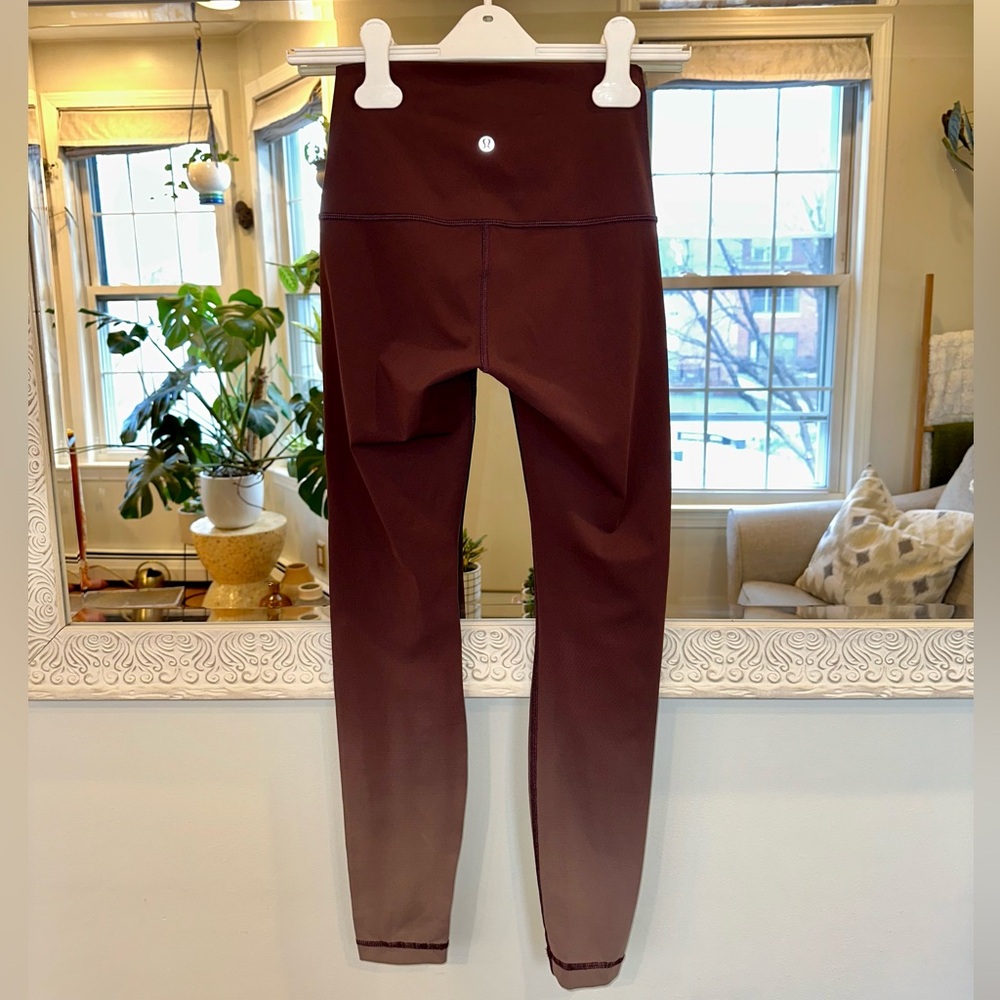Lululemon Limited Edition Ombre Wunder Under Hi-Rise Maroon / Burgundy Pants 4 - Picture 1 of 12